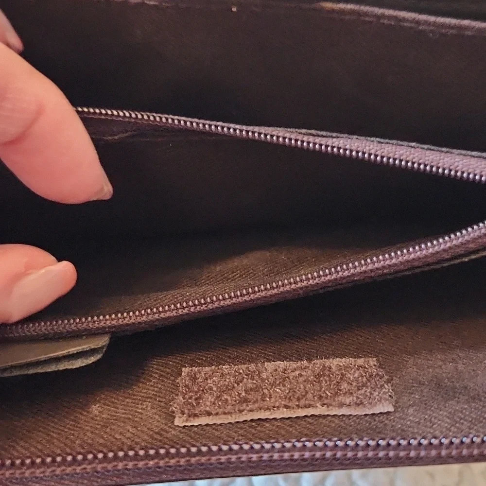 Collection Faux Leather Chocolate Brown Tab Compartment Wallet Minimalist